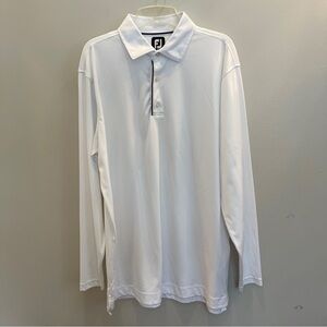 A:  FootJoy Polo shirt Men's XL Classic White Long sleeves Embroidered Logo Golf